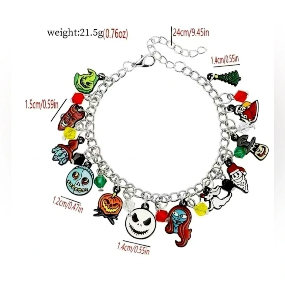 Halloween Bracelet Charm Goth Punk Skater Scary Spooky Party Pumpkin - Picture 8 of 8